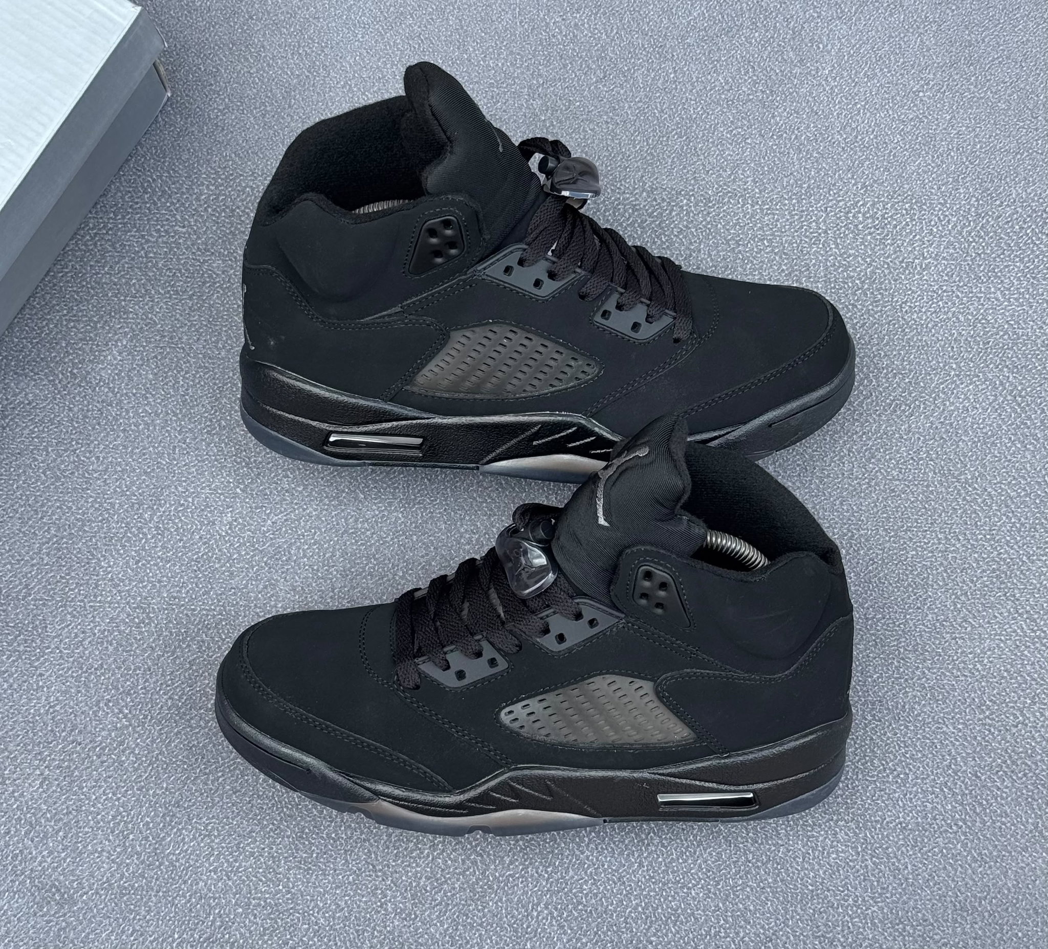 Full Black Air Jordan 5 Retro High-Top Sneakers_0
