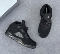 Full Black Air Jordan 5 Retro High-Top Sneakers