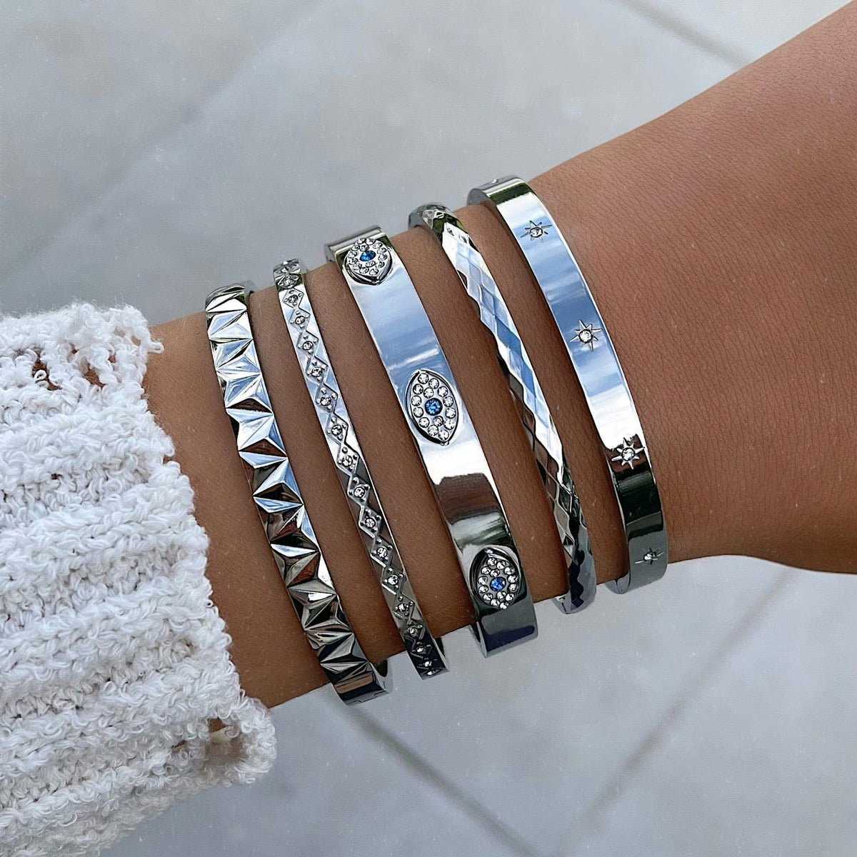 Bracelete Textura Diamante Silver _0