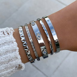 Bracelete Textura Diamante Silver 
