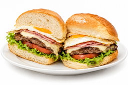 Chivito al pan simple con fritas