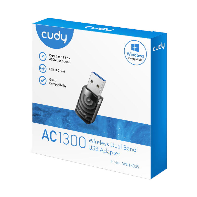 CUDY WU1300S AC1300 Dual-Band USB 3.0 Wi-Fi Adapter USB Adaptor  (Black)_3