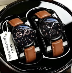 Men’s quartz leather watch 