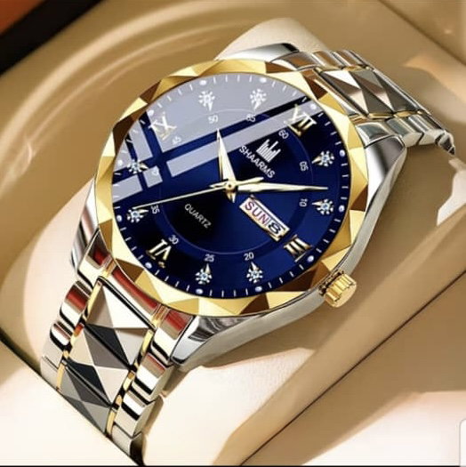 Men’s golden quartz watch _0