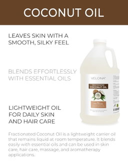 Aceite de coco  fraccionado, 100% puro y natural