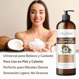 Aceite de coco  fraccionado, 100% puro y natural