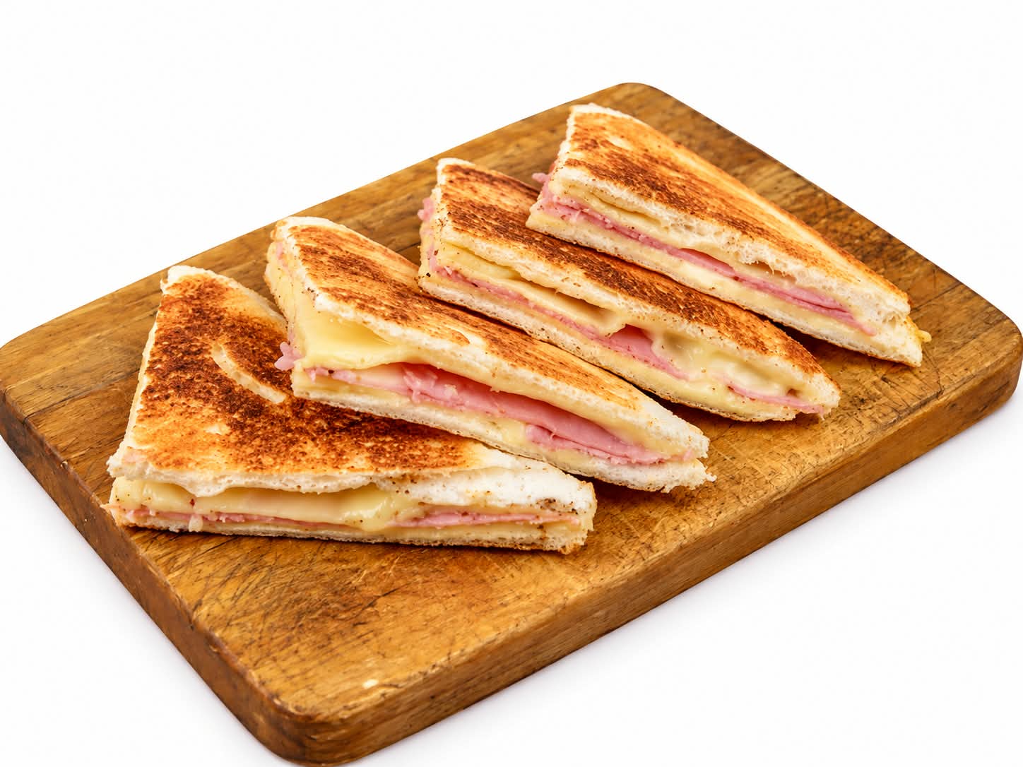 Sandwich caliente de jamon y queso