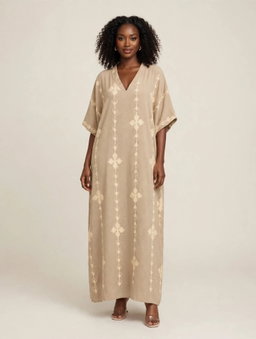 Boubou Beige Sable - Lin Djazz Croix