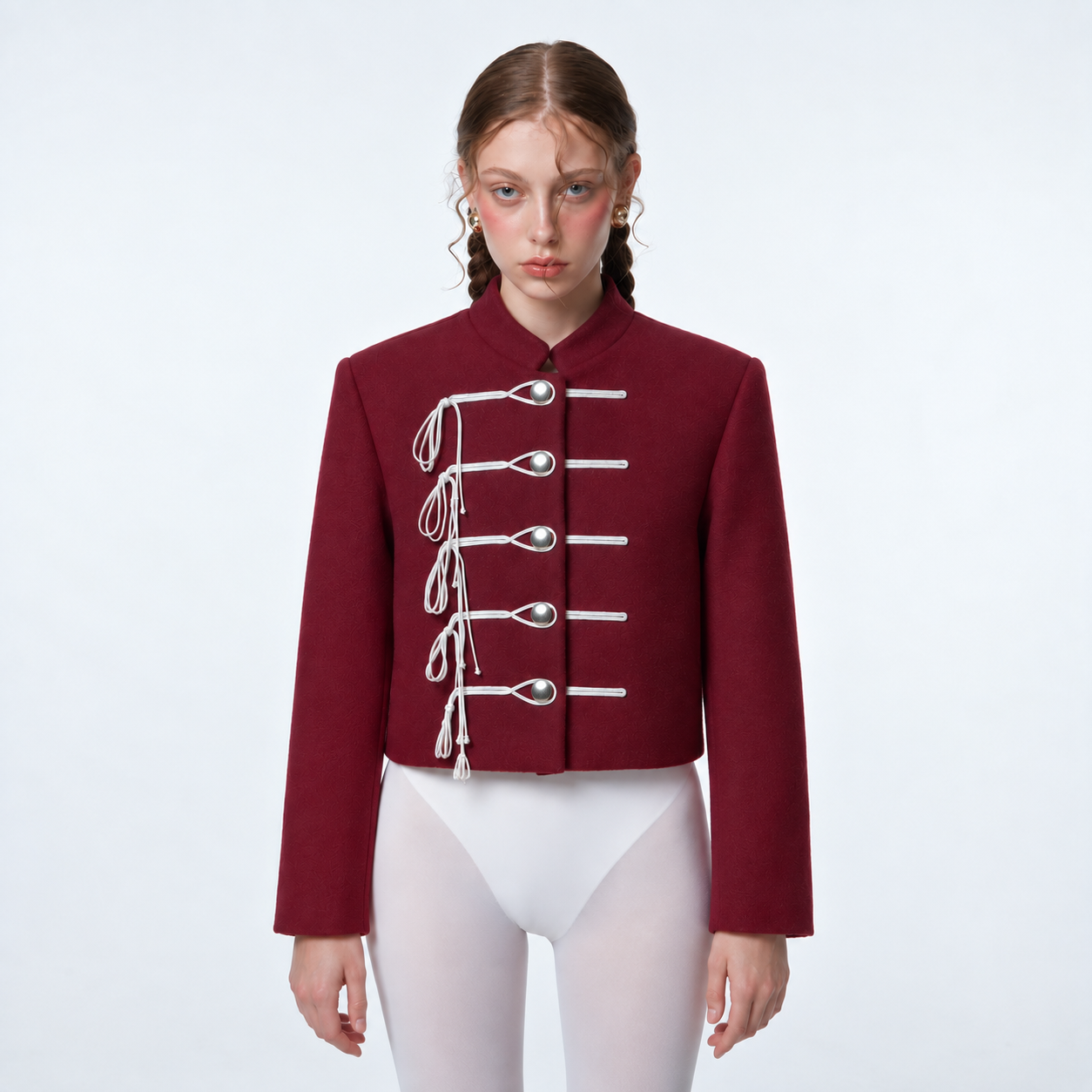 Chaqueta Shān, Borgoña/Blanco_1