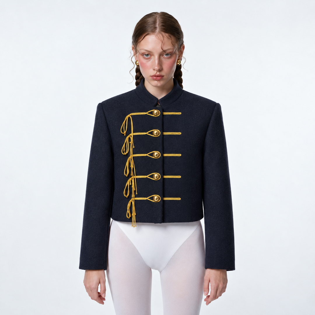 Chaqueta Shān, Azul Noche/Dorado