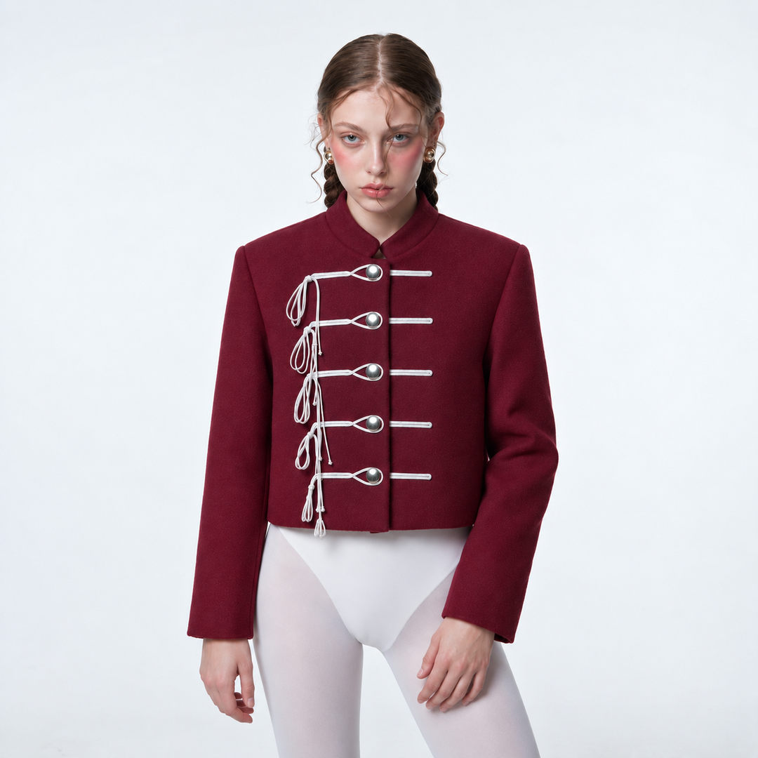 Chaqueta Shān, Borgoña/Blanco