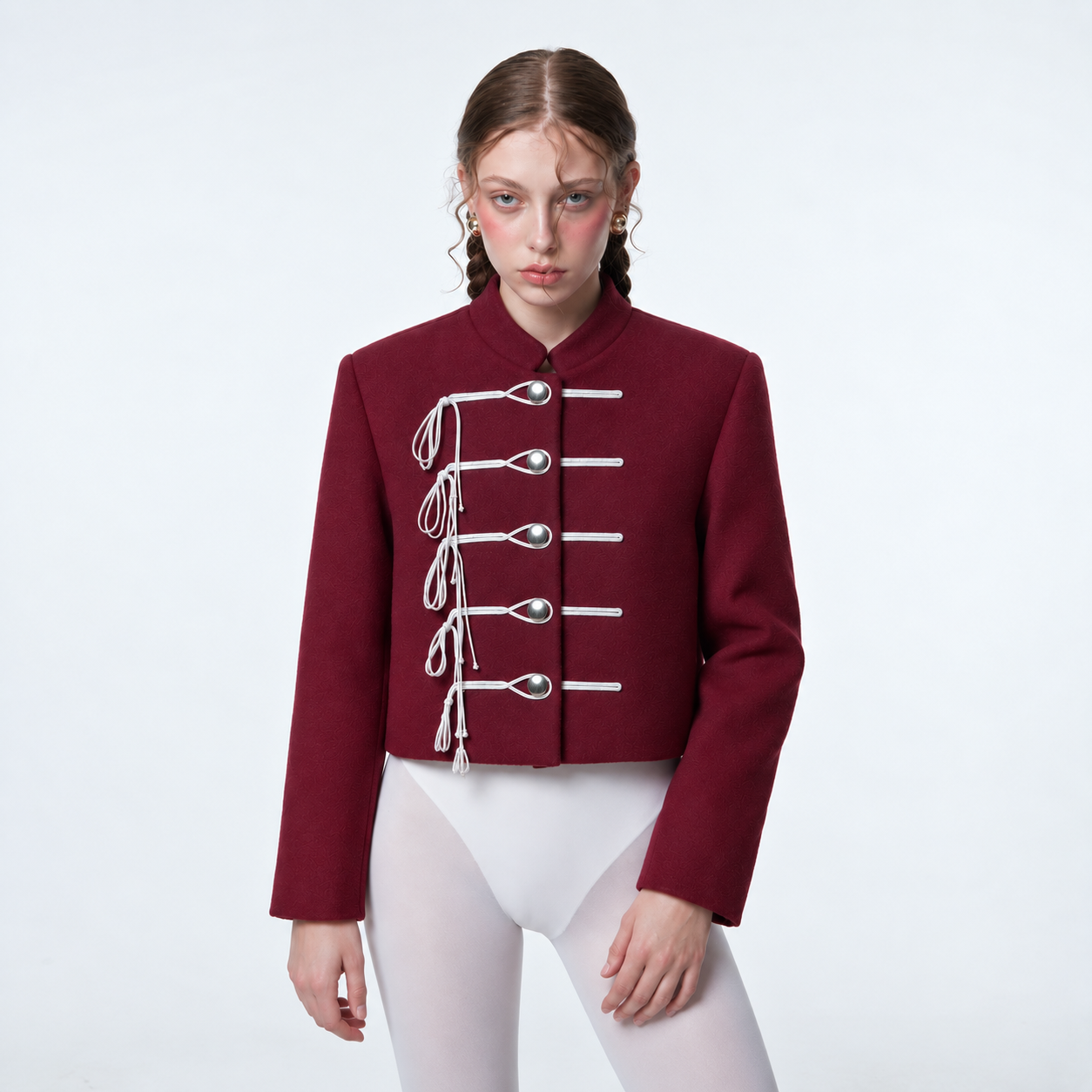 Chaqueta Shān, Borgoña/Blanco_0