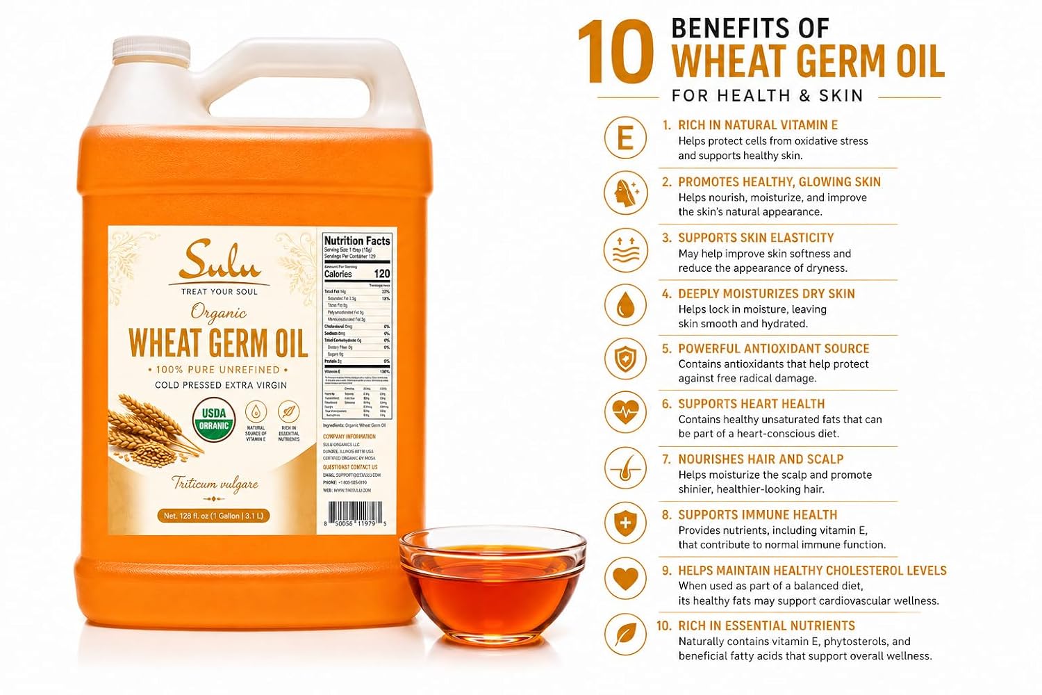 Aceite de germen de trigo virgen extra 100% puro, sin refinar y prensado en frío (Comestible))_2