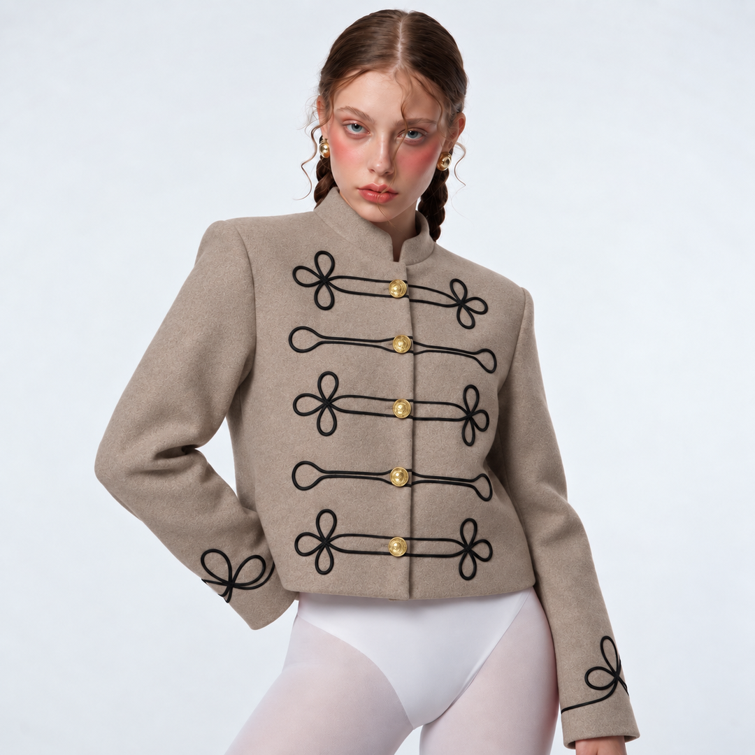 Chaqueta Comtesse, Taupe/Negro