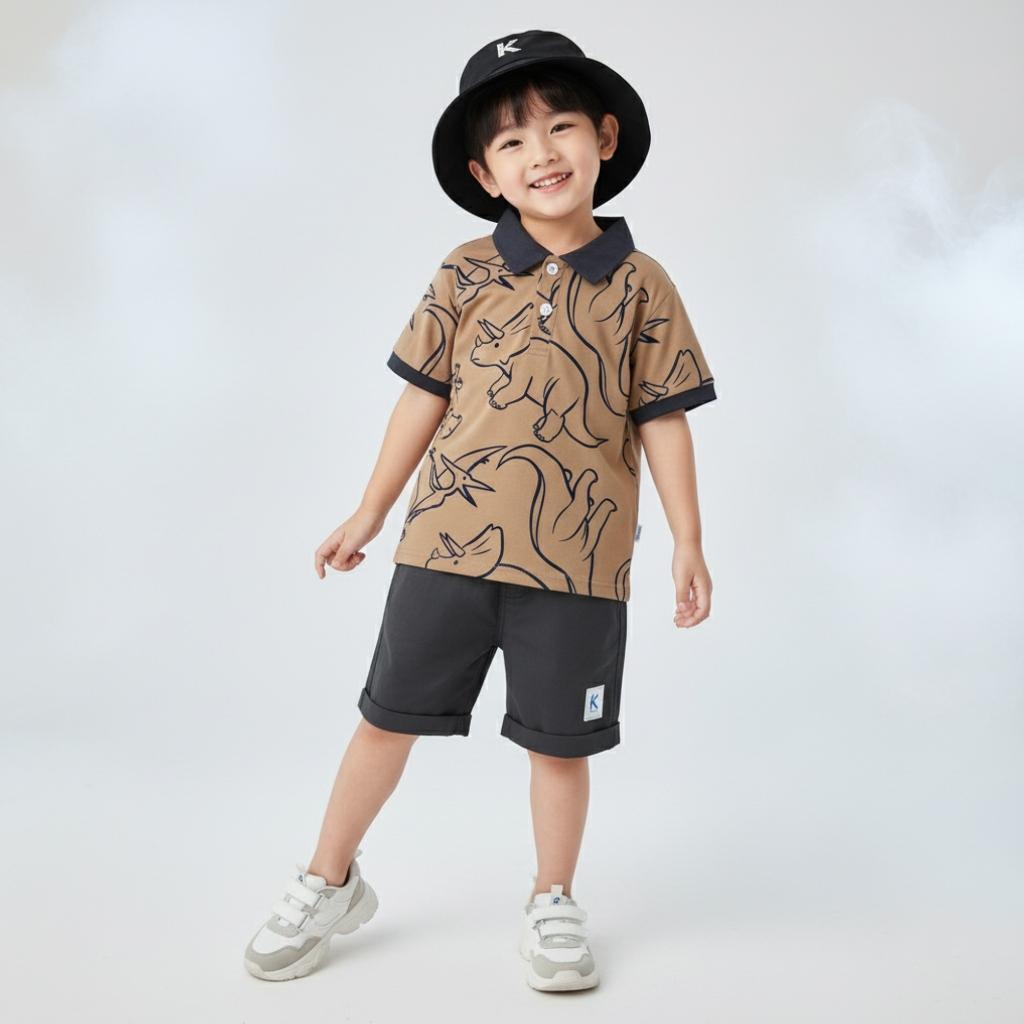 SETELAN COMBI WANGKI X CHINO DINO COLONY MOCCA