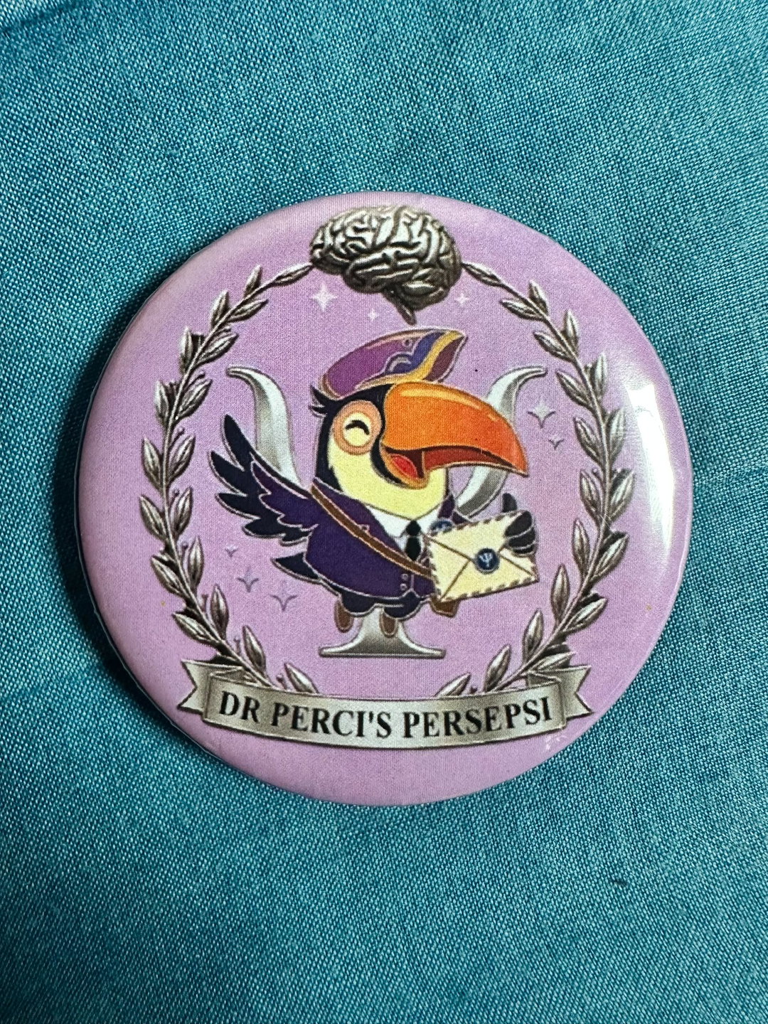 PURPLE BUTTON BADGE
