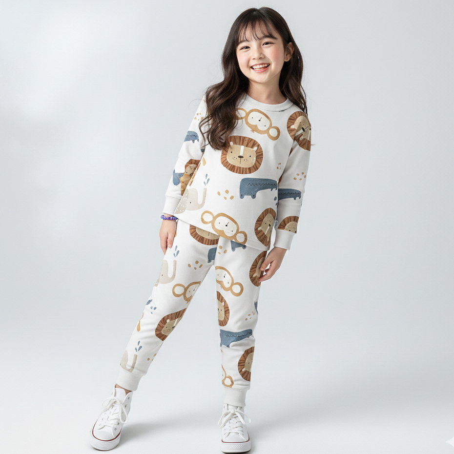 SETELAN PANJANG WILD JUNGLE WHITE_0