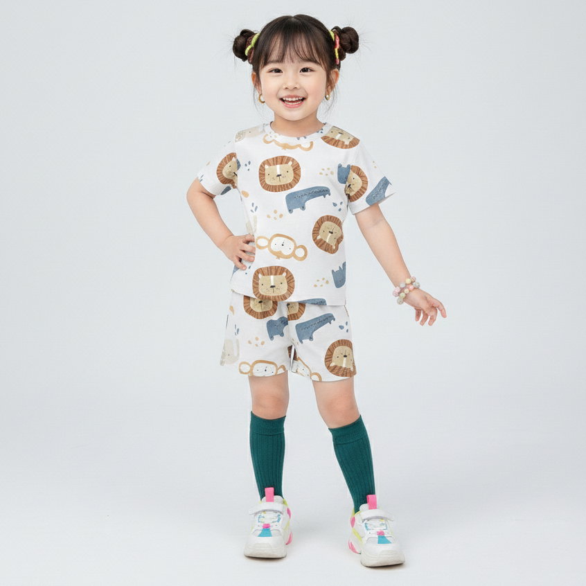 SETELAN PENDEK WILD JUNGLE WHITE