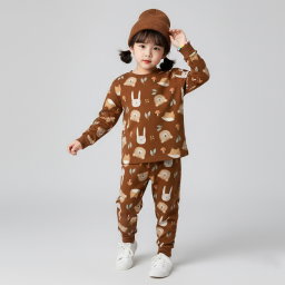 SETELAN PANJANG CUTE HEAD ANIMAL MOCCA
