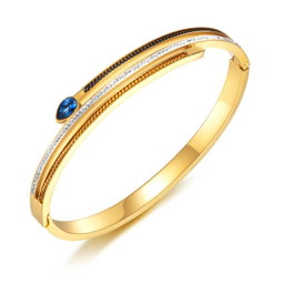 Bracelete Chiara Com Pedra Azul