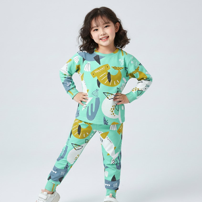 SETELAN PANJANG SHARK IN SEA MINT