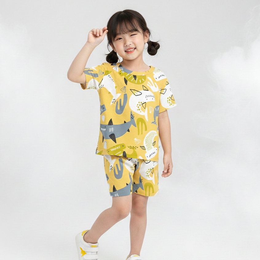 SETELAN PENDEK SHARK IN SEA YELLOW_0