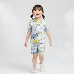 SETELAN PENDEK SHARK IN SEA BABY BLUE