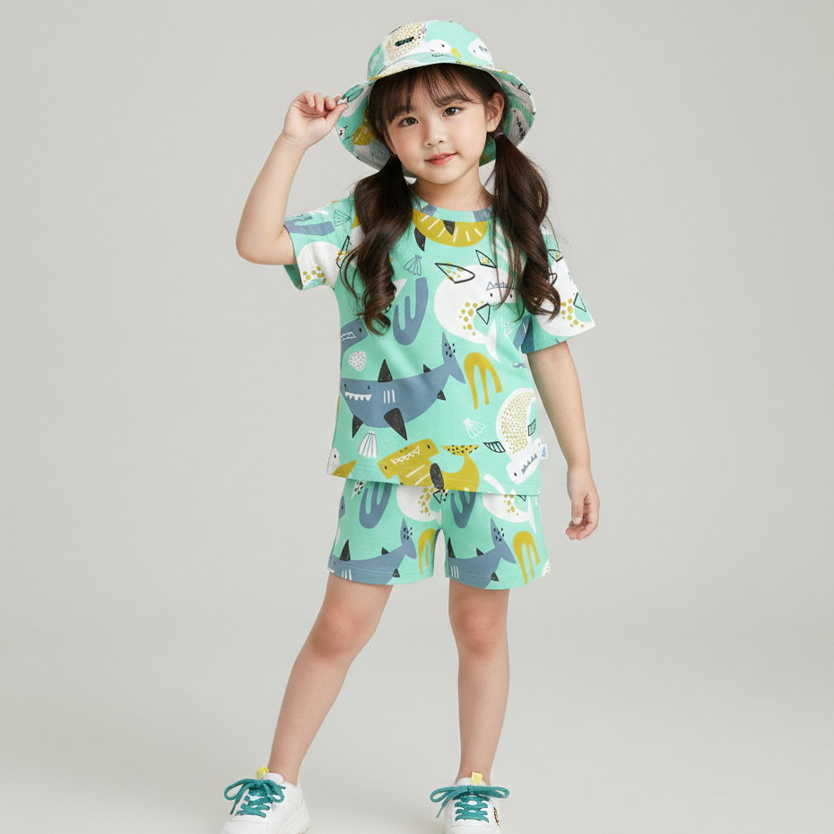 SETELAN PENDEK SHARK IN SEA MINT
