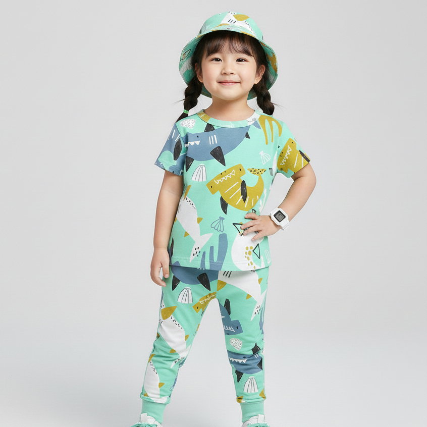 SETELAN JUMBA SHARK IN SEA MINT
