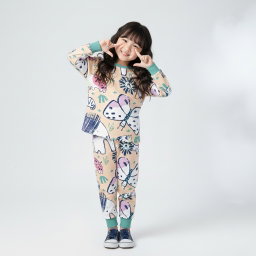 SETELAN PANJANG AFRICA CUTE CREAM RIB GREEN BREAK