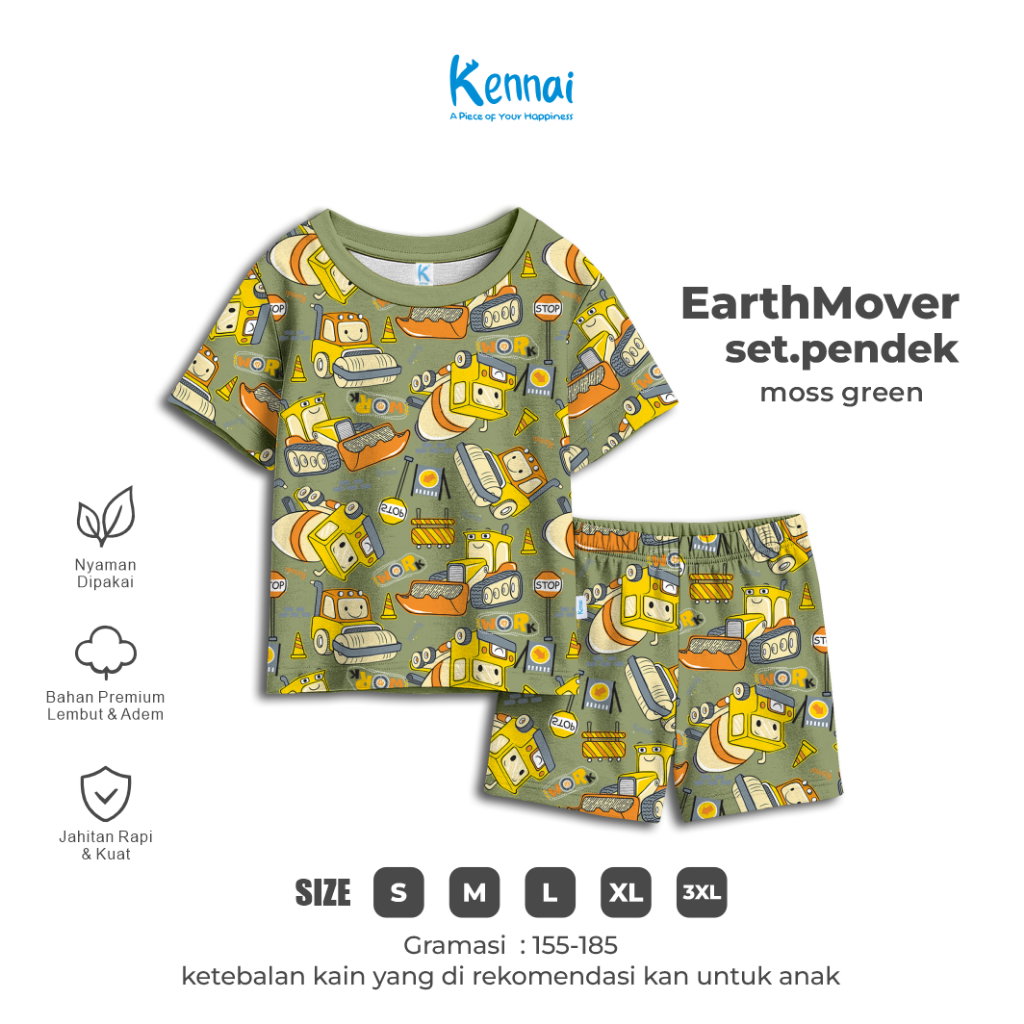 SETELAN PENDEK EARTHMOVER MOSS GREEN