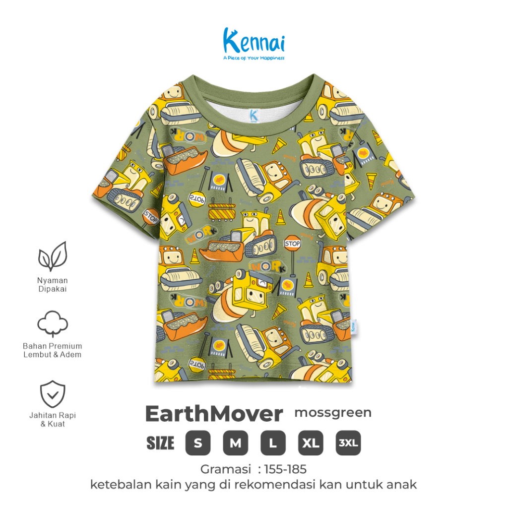 KAOS ATASAN EARTHMOVER MOSS GREEN
