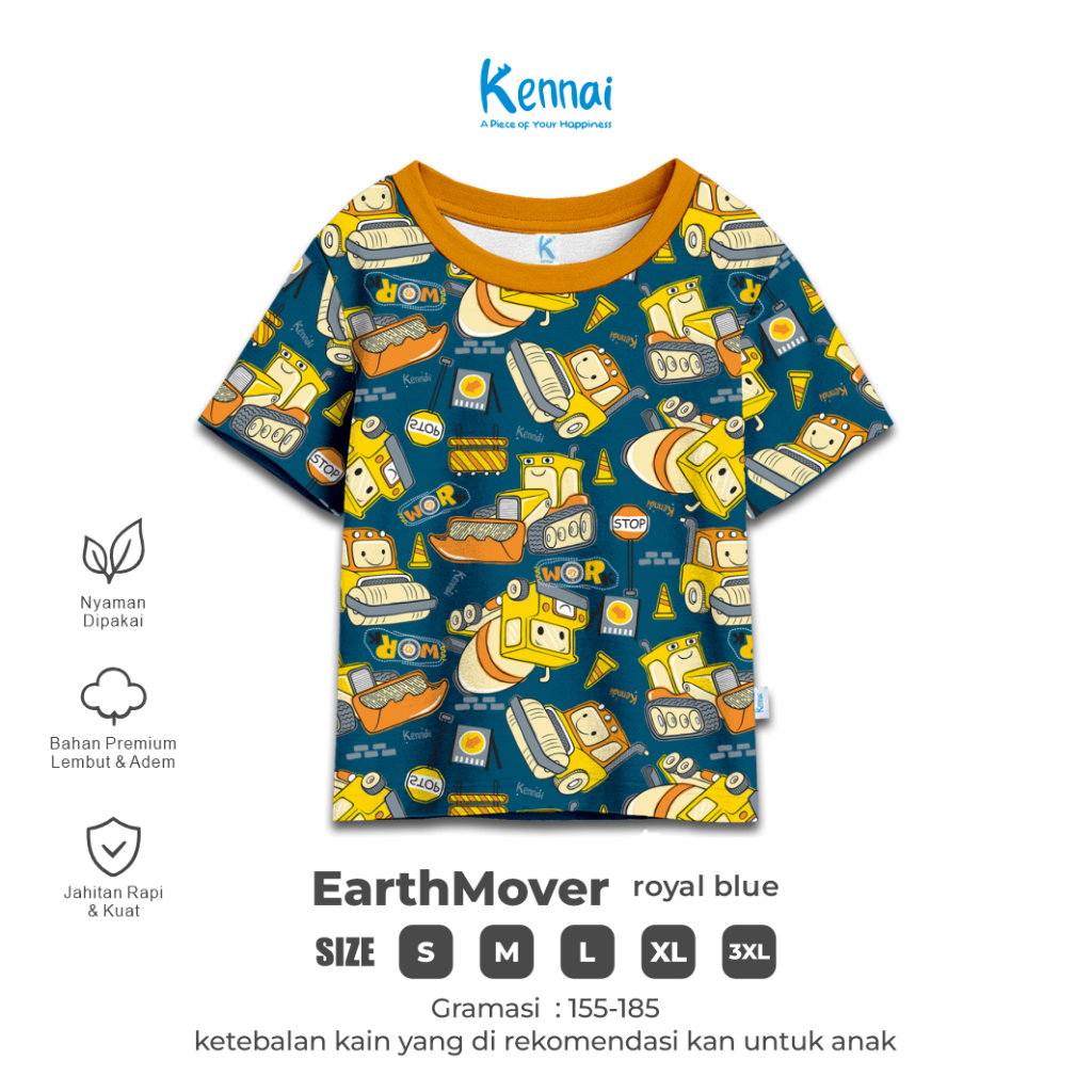 KAOS ATASAN EARTHMOVER ROYAL BLUE
