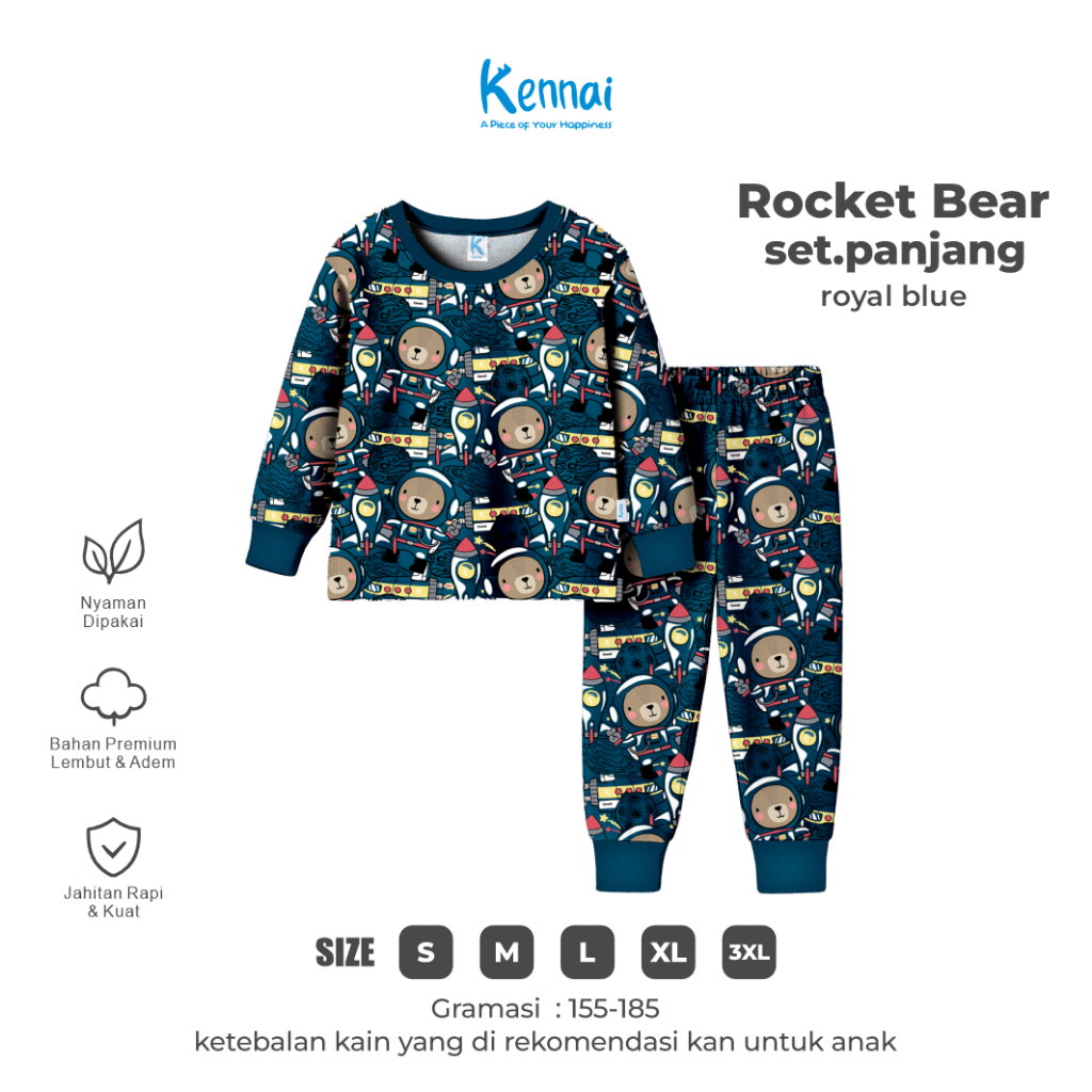 SETELAN PANJANG ROCKET BEAR ROYAL BLUE