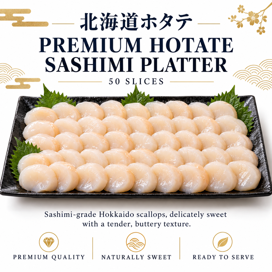 Premium Hokkaido Hotate Sashimi Platter — 50 Slices 北海道ホタテ
