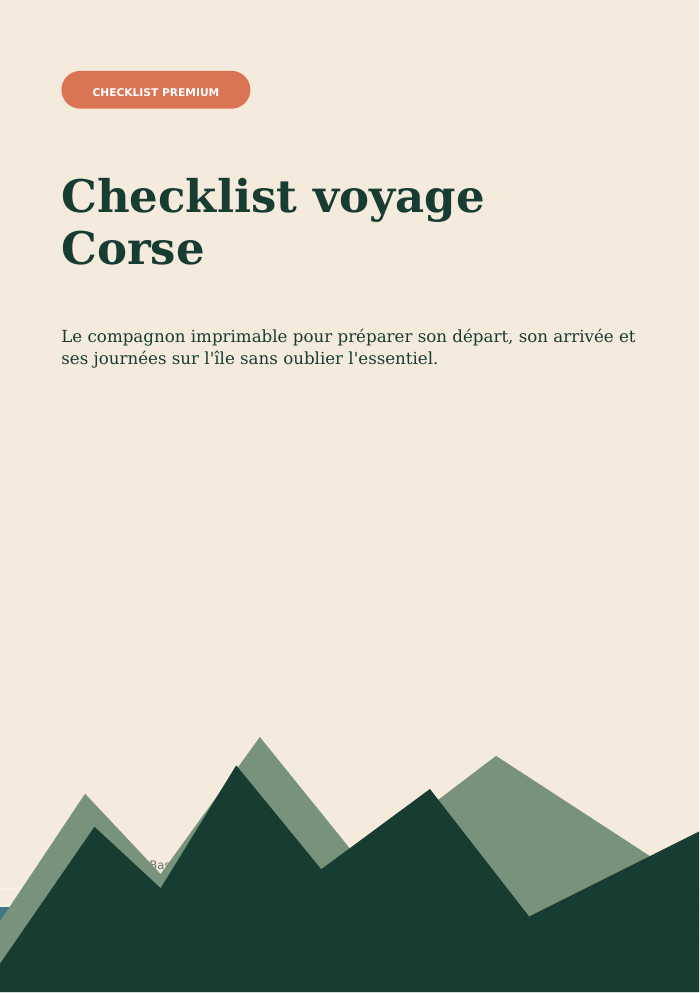 Checklist voyage Corse - Premium 2026 (PDF)