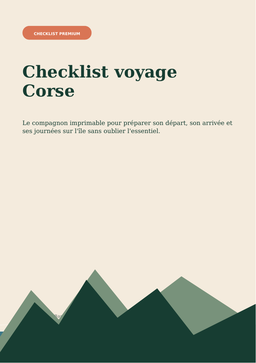 Checklist voyage Corse - Premium 2026 (PDF)
