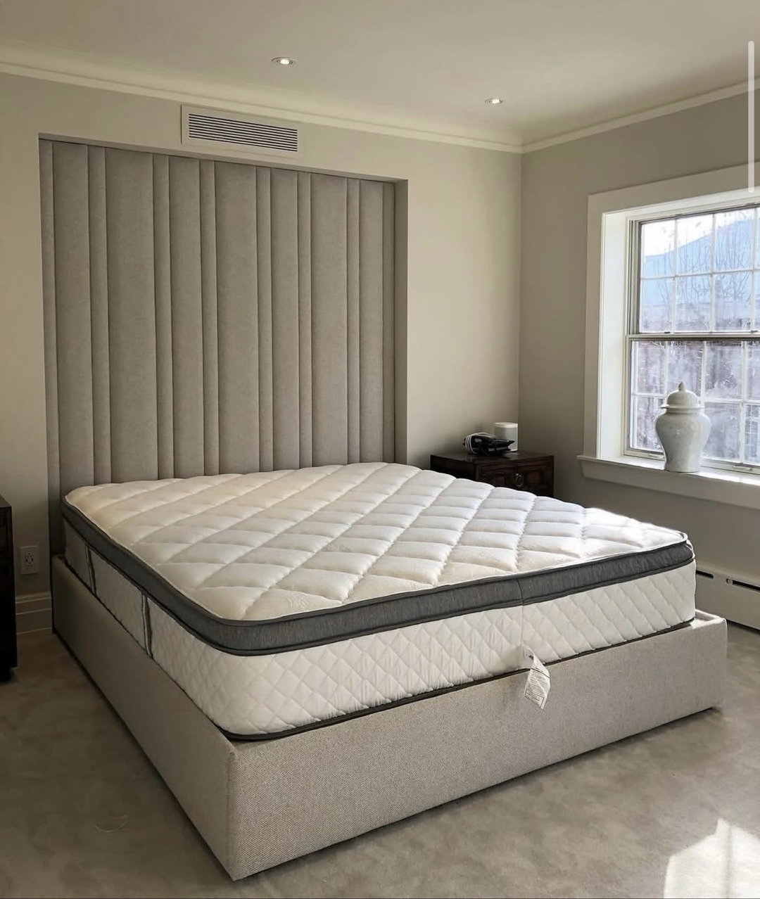 Queen bed and headboard combo