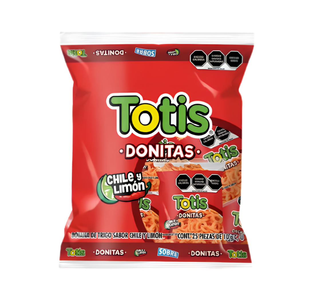 DONITAS CHILE Y LIMON SOBRE 10G TOTIS BSA C/25 PZS