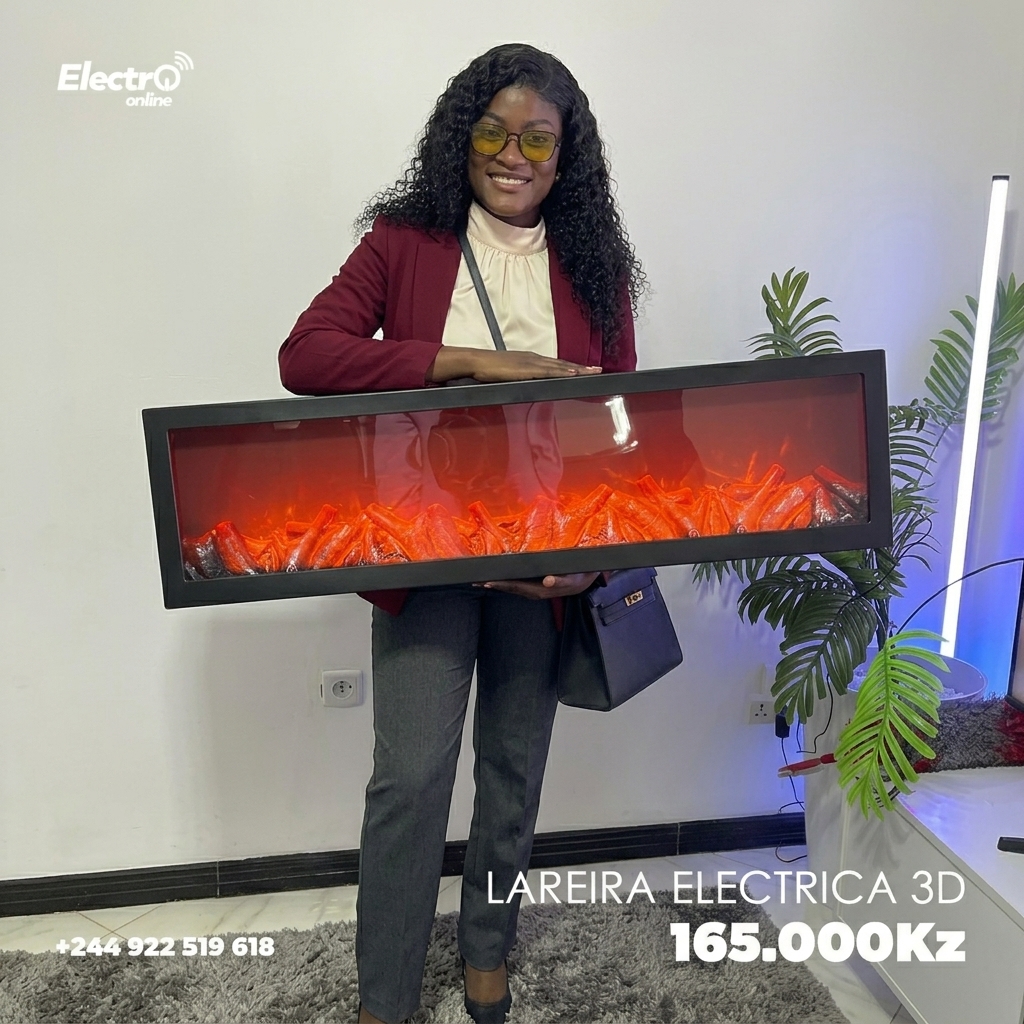 Lareira Elétrica com efeito de chama 3D,  decorativa para Sala de stare_1