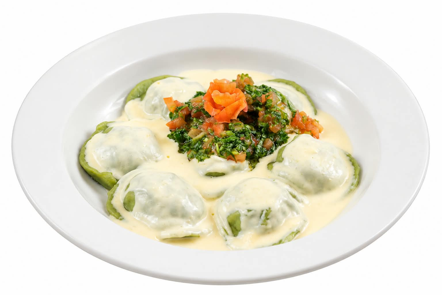 Sorrentinos de espinaca con salsa a elección