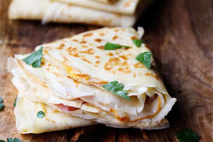 Crepe with Turkey Ham and Cheese