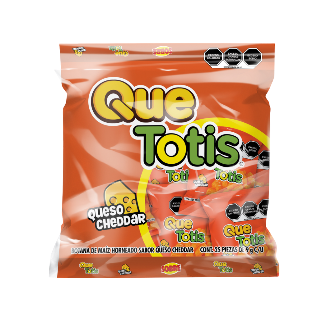 QUE TOTIS QUESO CHEDDAR SOBRE 9G TOTIS BSA C/25 PZS