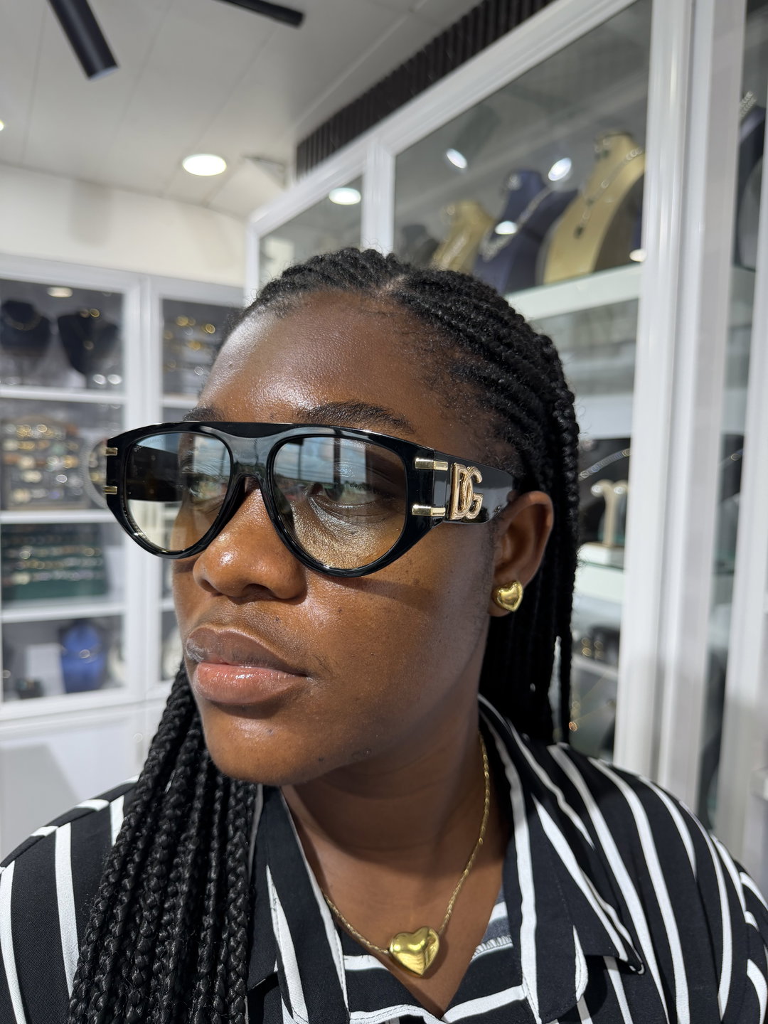 Glitz Black & Gold Statement Frame Sunglasses