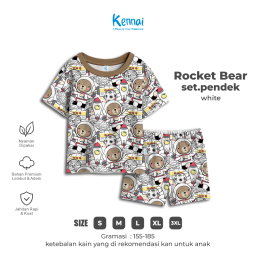 SETELAN PENDEK ROCKET BEAR WHITE