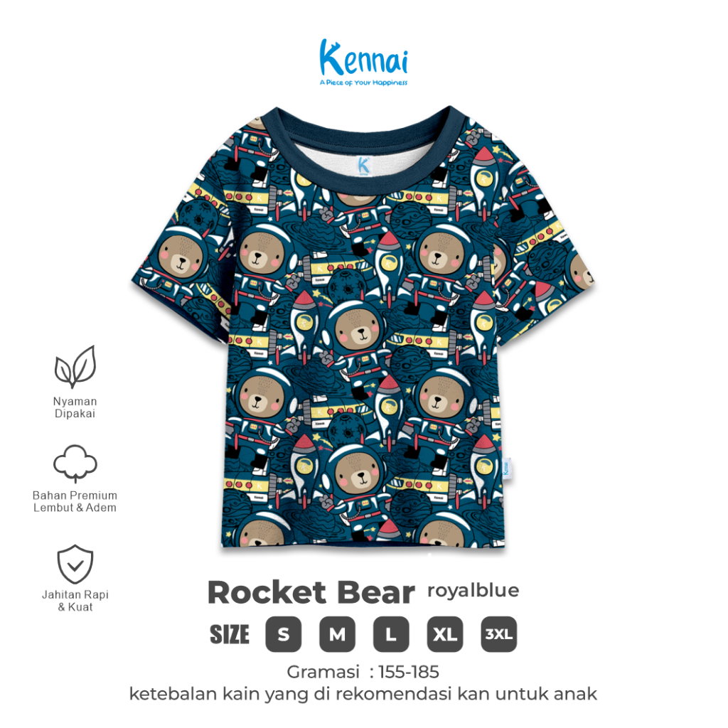 KAOS ATASAN ROCKET BEAR ROYAL BLUE
