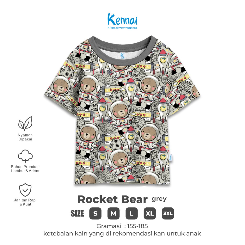 KAOS ATASAN ROCKET BEAR GREY