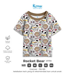 KAOS ATASAN ROCKET BEAR ROYAL WHITE