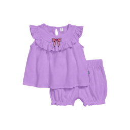 SETELAN PENDEK DRESS ANAK PEONY LILAC