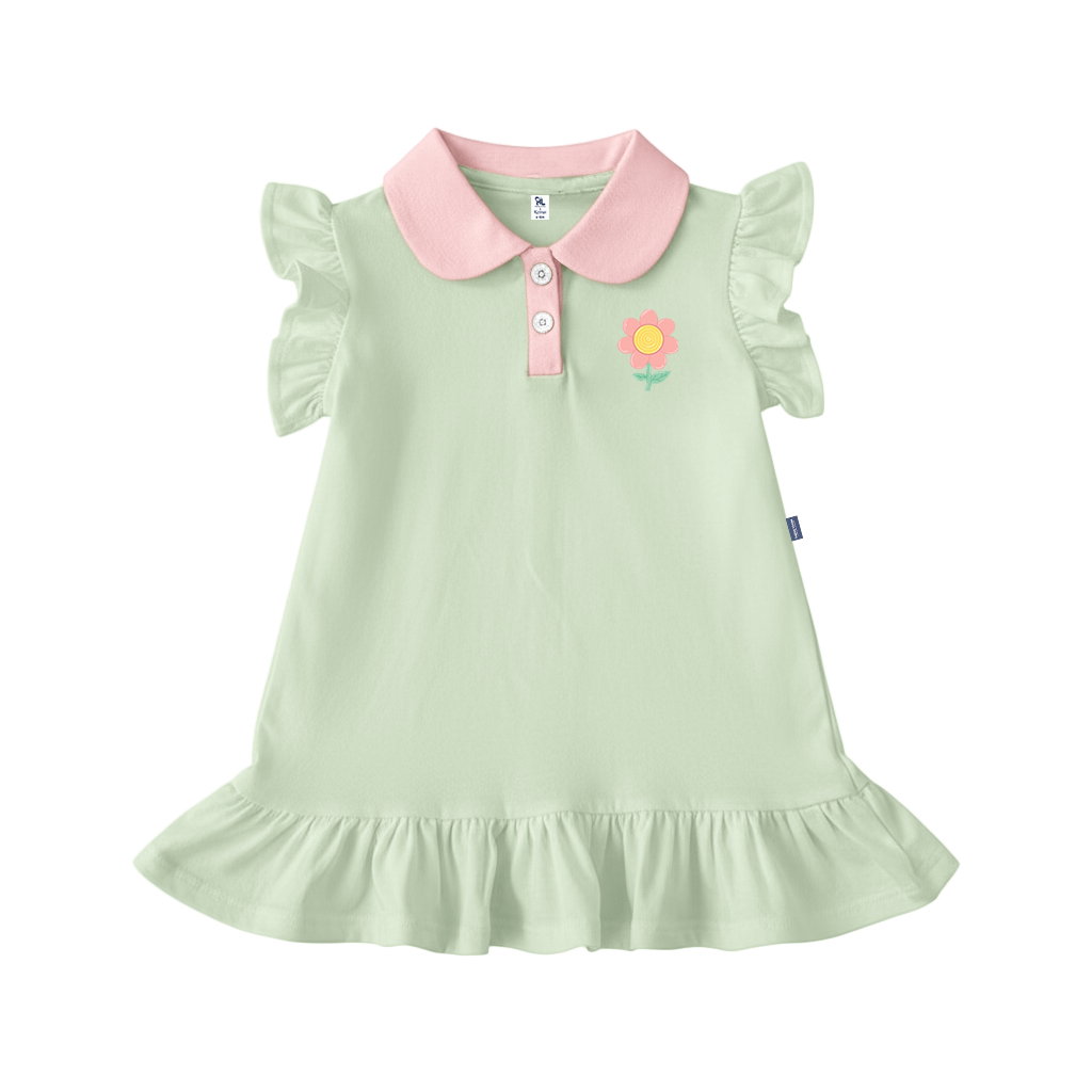 DRESS ANAK WANGKI IRIS MINT RIB PINK_0